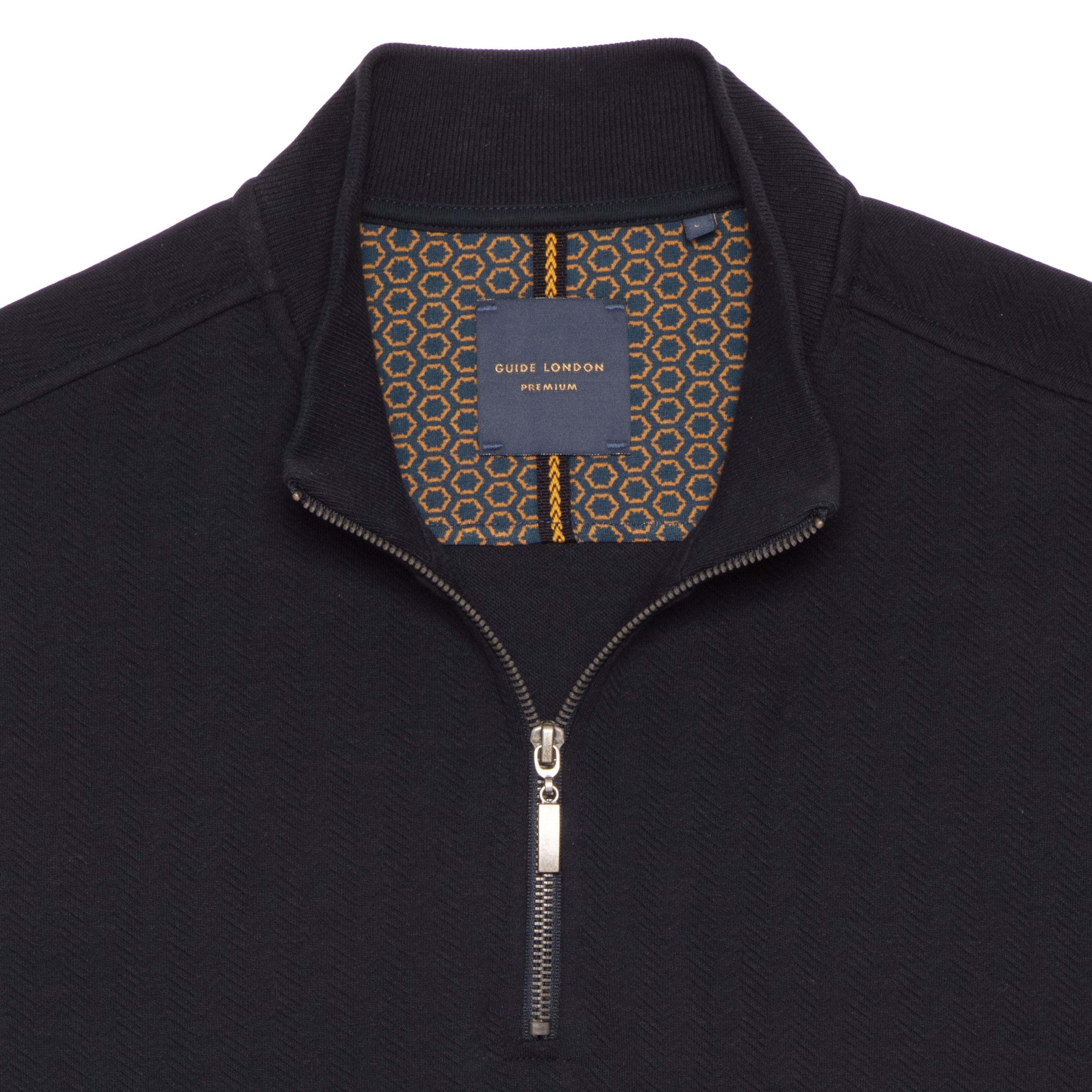 Navy Half-Zip Cotton Blend Sweatshirt