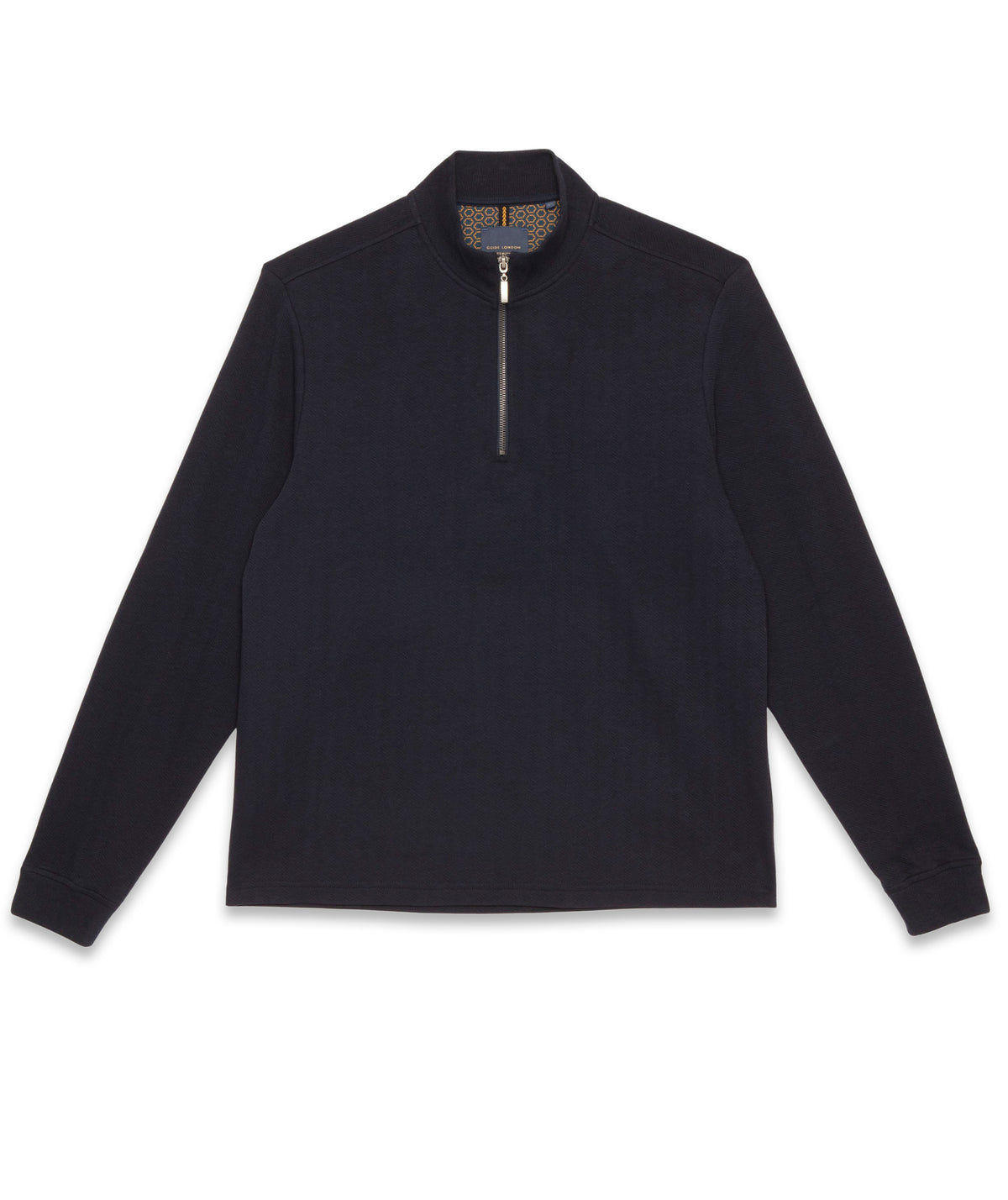 Navy Half-Zip Cotton Blend Sweatshirt