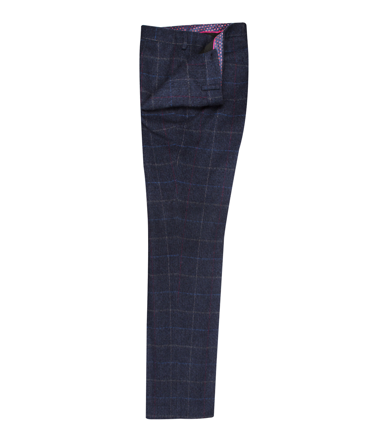 Checked trouser with dotty lining