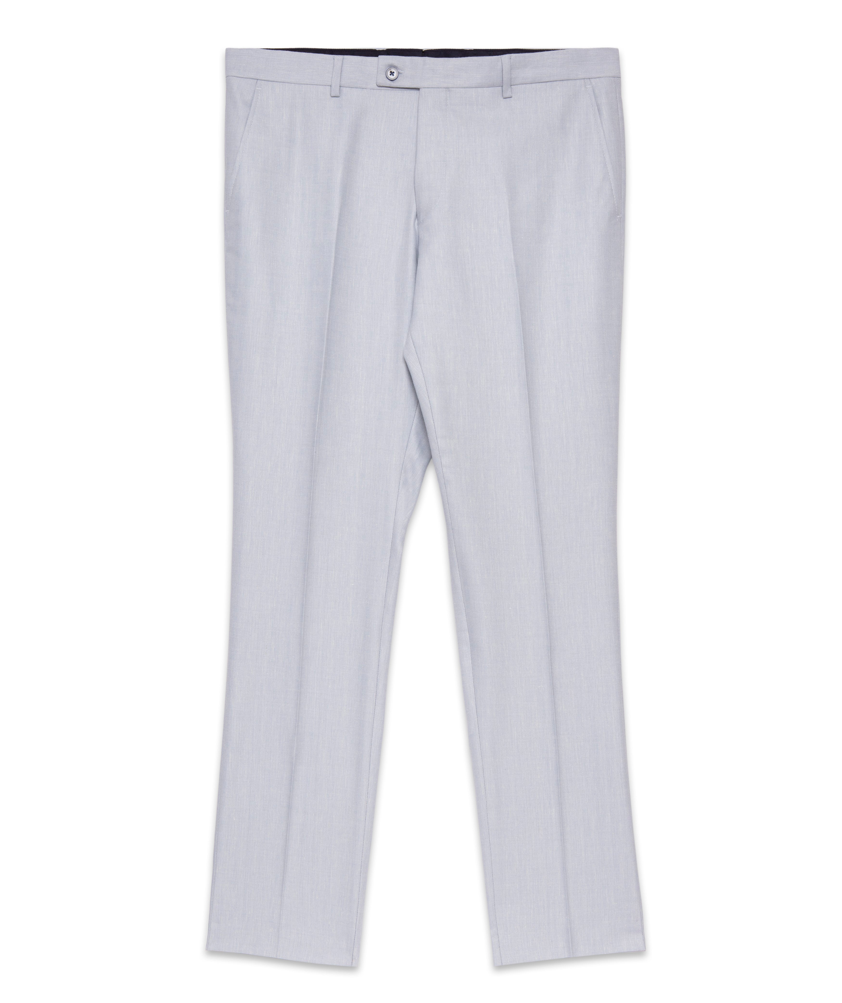 Linen Blend Soft Herringbone Trouser