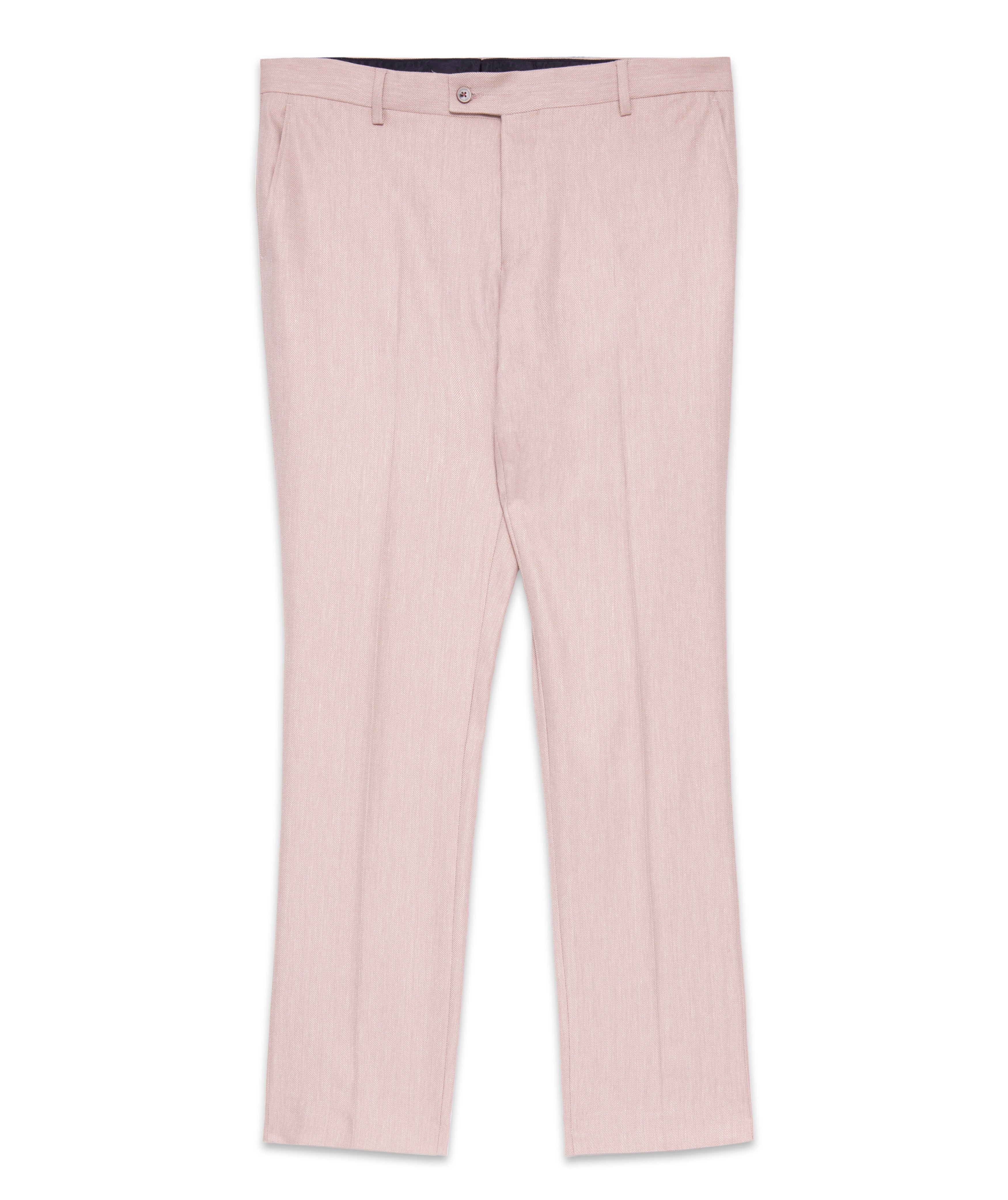 Linen Blend Soft Herringbone Trouser