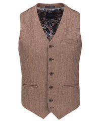 Tan Herringbone Waistcoat