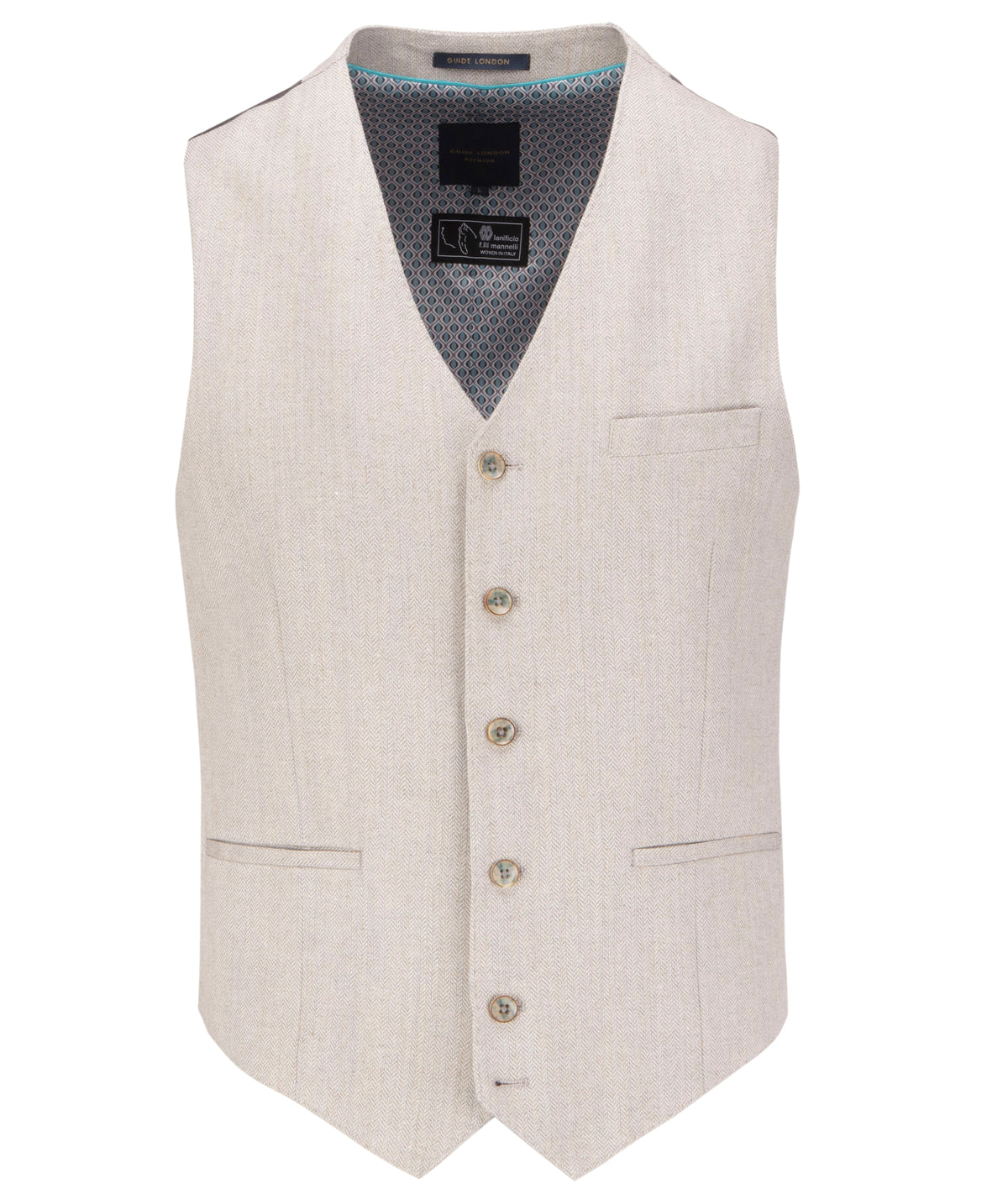 Light Grey Herringbone Weave Waistcoat