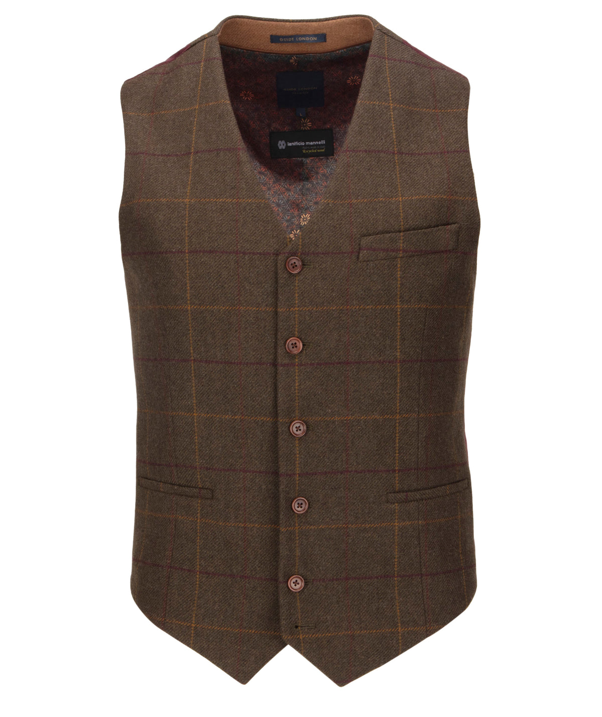 Olive Checked Waistcoat