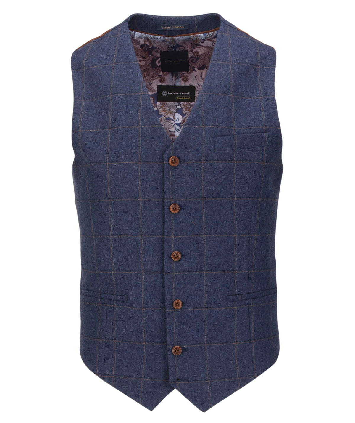 Navy Checked Waistcoat