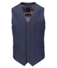 Navy Checked Waistcoat