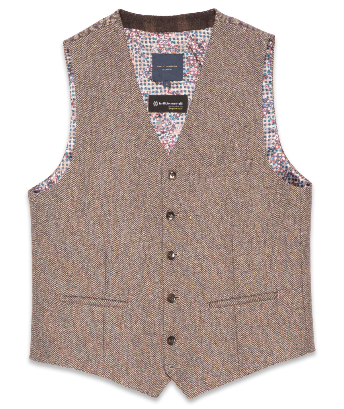 Men’s Wool Blend Herringbone Waistcoat