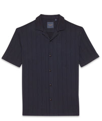 Short Sleeve Knitted Button Through Revere Collar Jersey Shirt