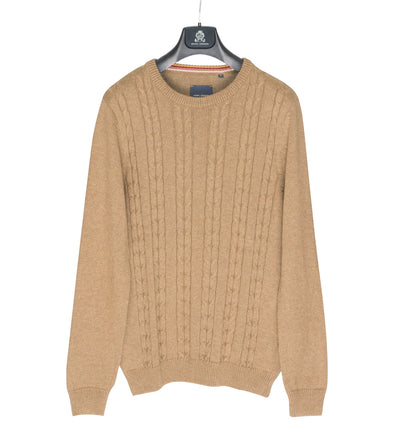 Cable knit crew neck jumper