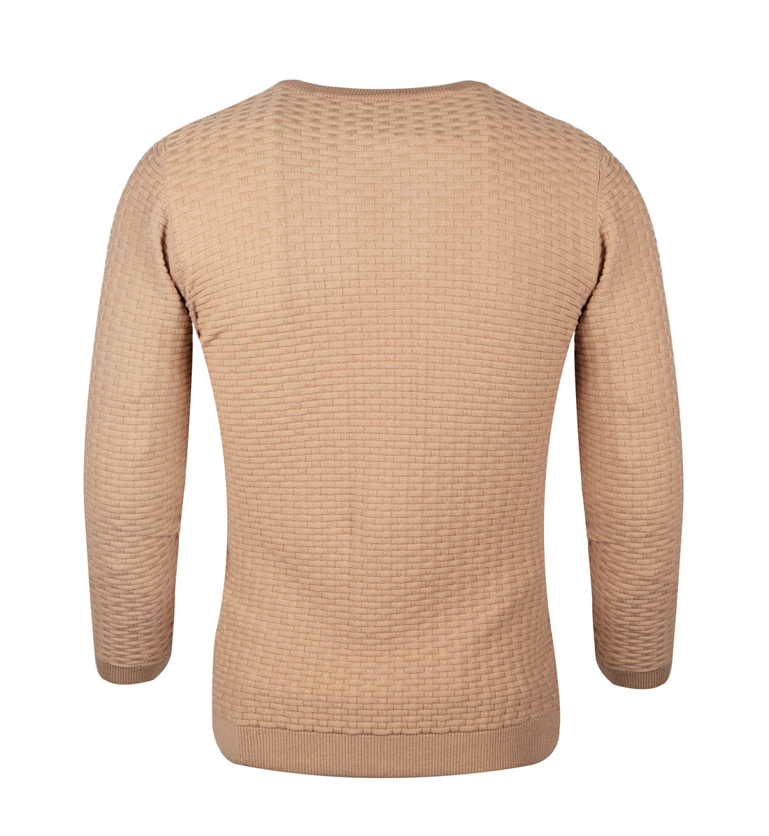Knitted jacquard crew neck jumper