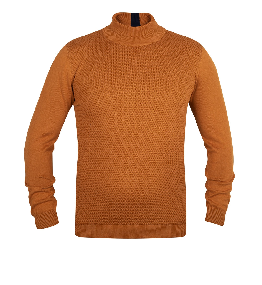 Cotton roll neck with jacquard front