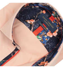 Stretch sateen shirt with multicoloured buttons