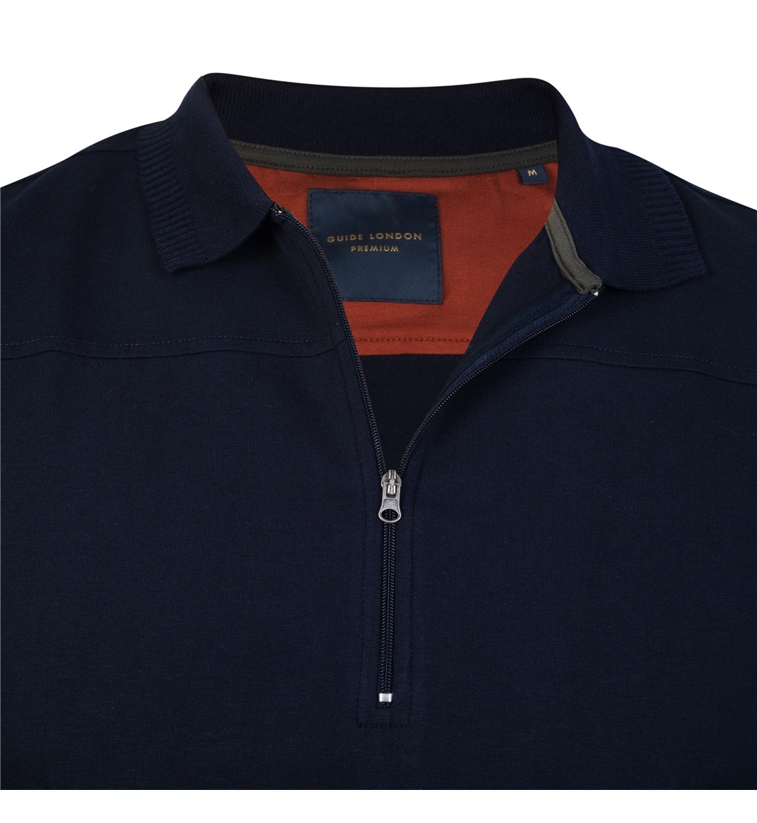 Jersey polo with zip fastening