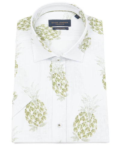 Short Sleeve Pineapple Print Shirt