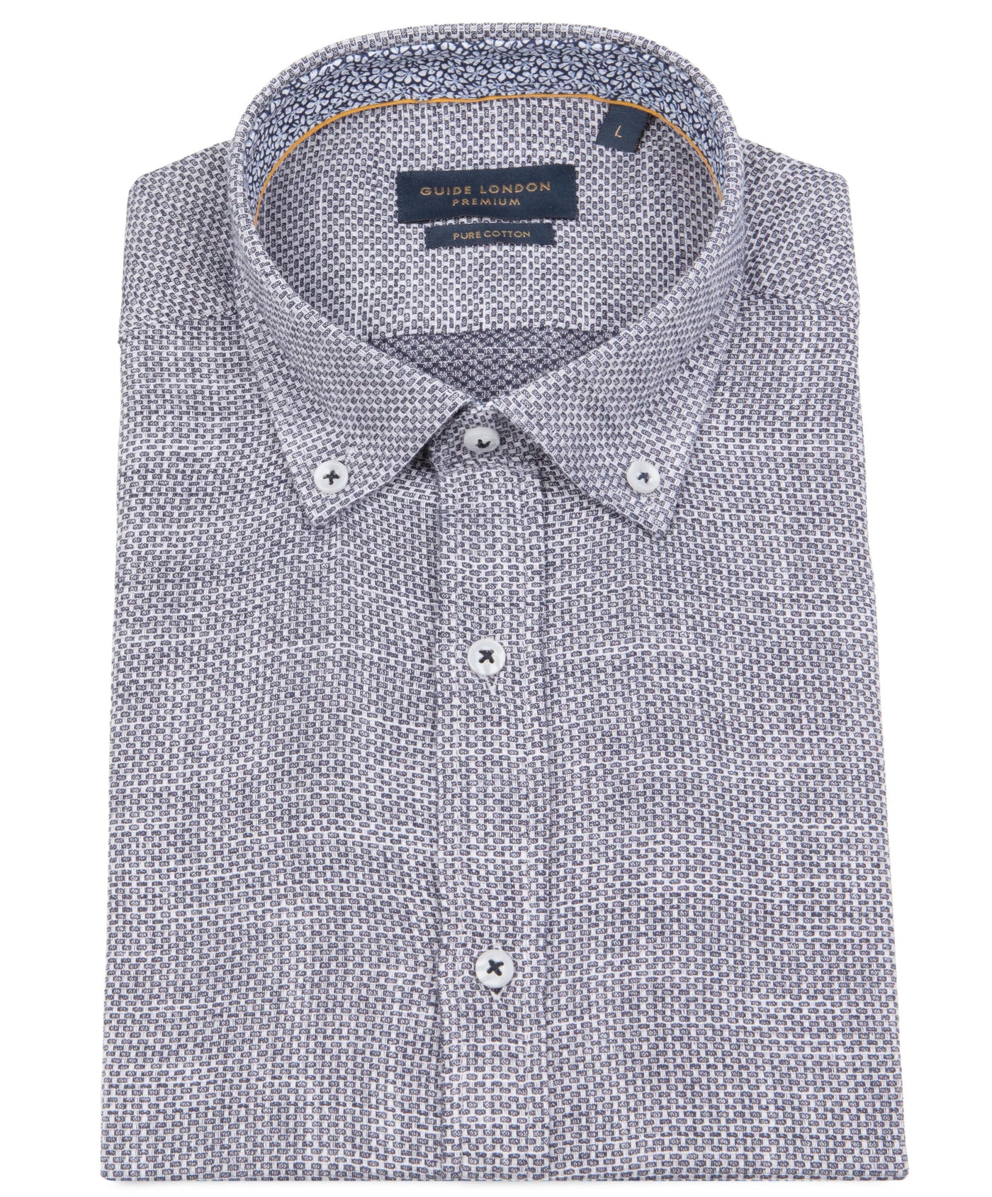 Short Sleeve Textured Washed Cotton Shirt