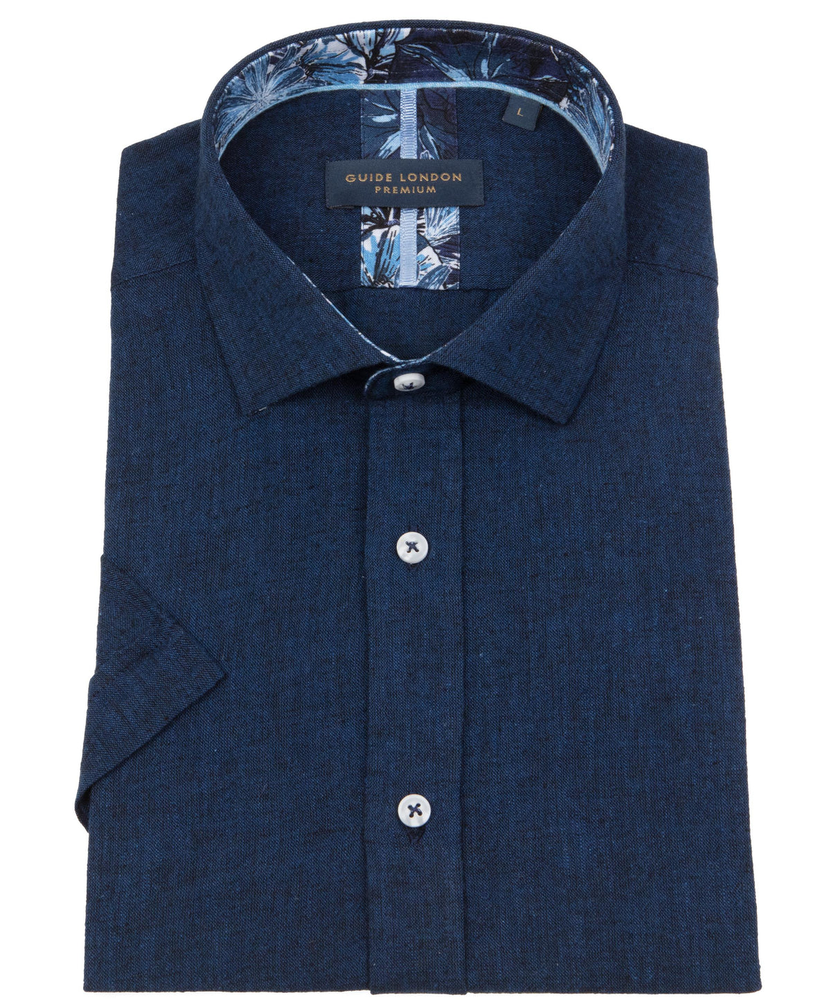 Short Sleeve Linen Cotton Blend Shirt
