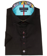 Short Sleeve Sateen Multi Colour Button Shirt