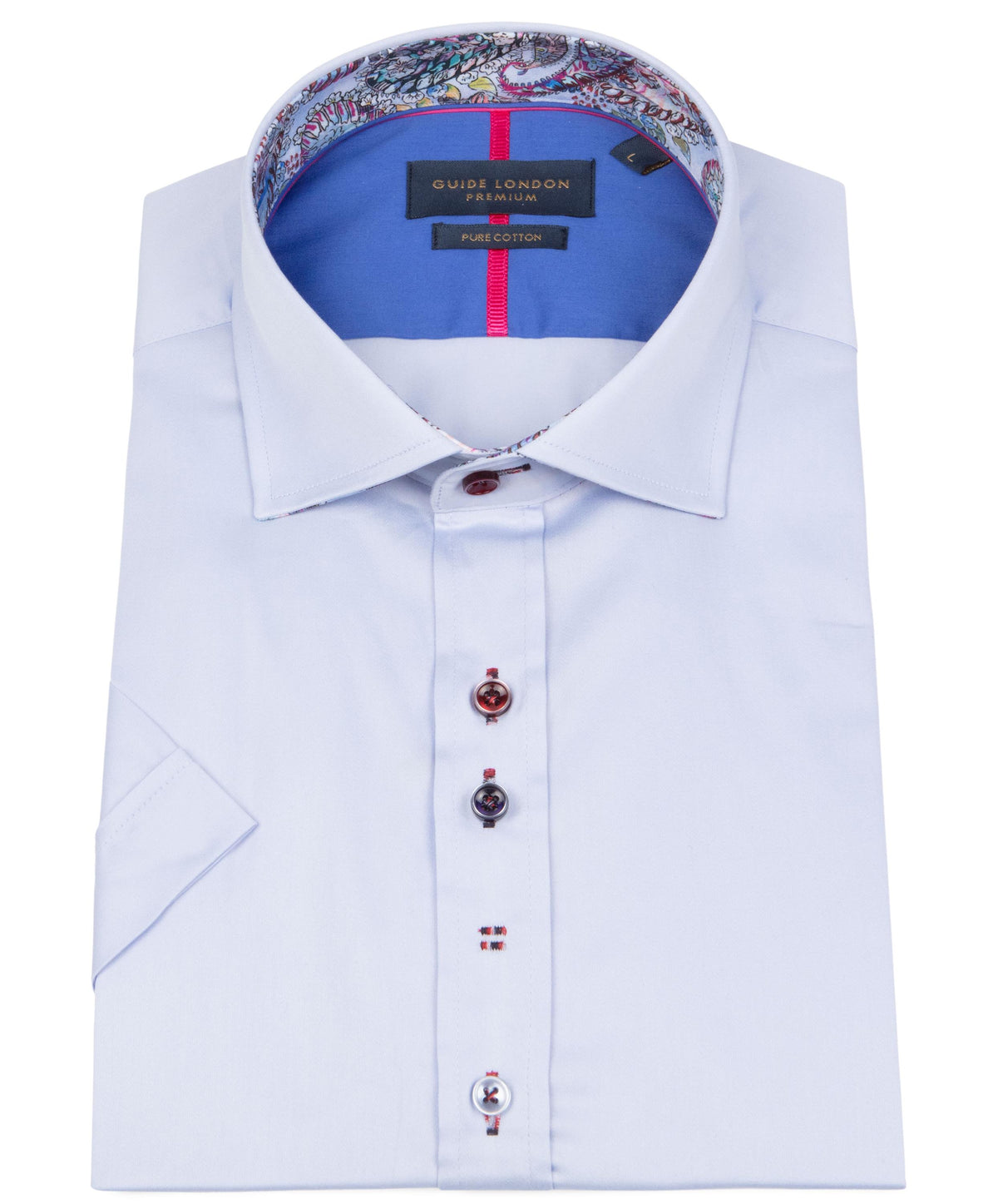 Short Sleeve Sateen Multi Colour Button Shirt
