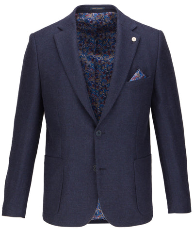 Brushed Tweed Checked Blazer with Gilet Look Insert