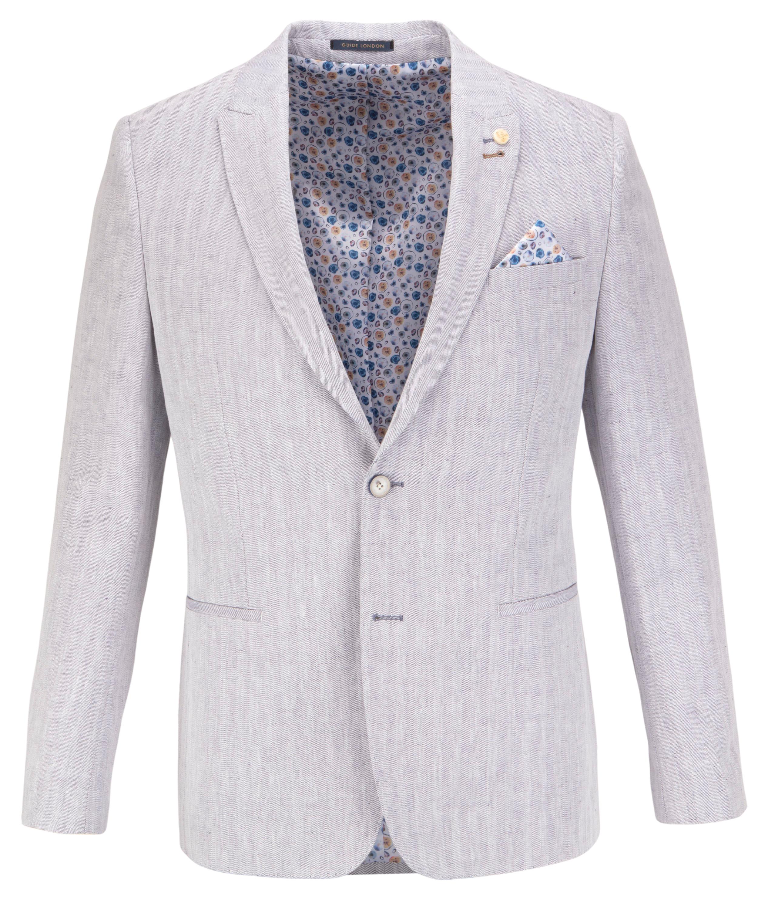 Soft Herringbone Cotton Linen Blend Blazer