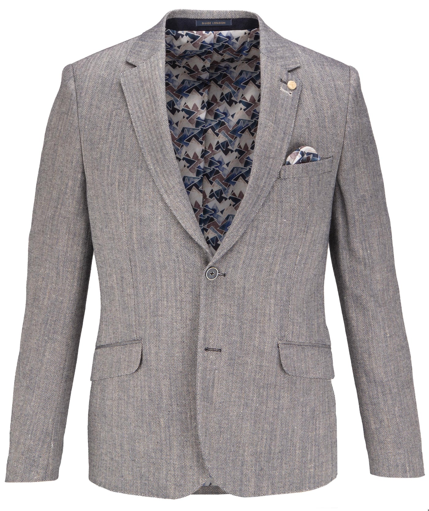 Italian Cotton Linen Blend Herringbone Blazer