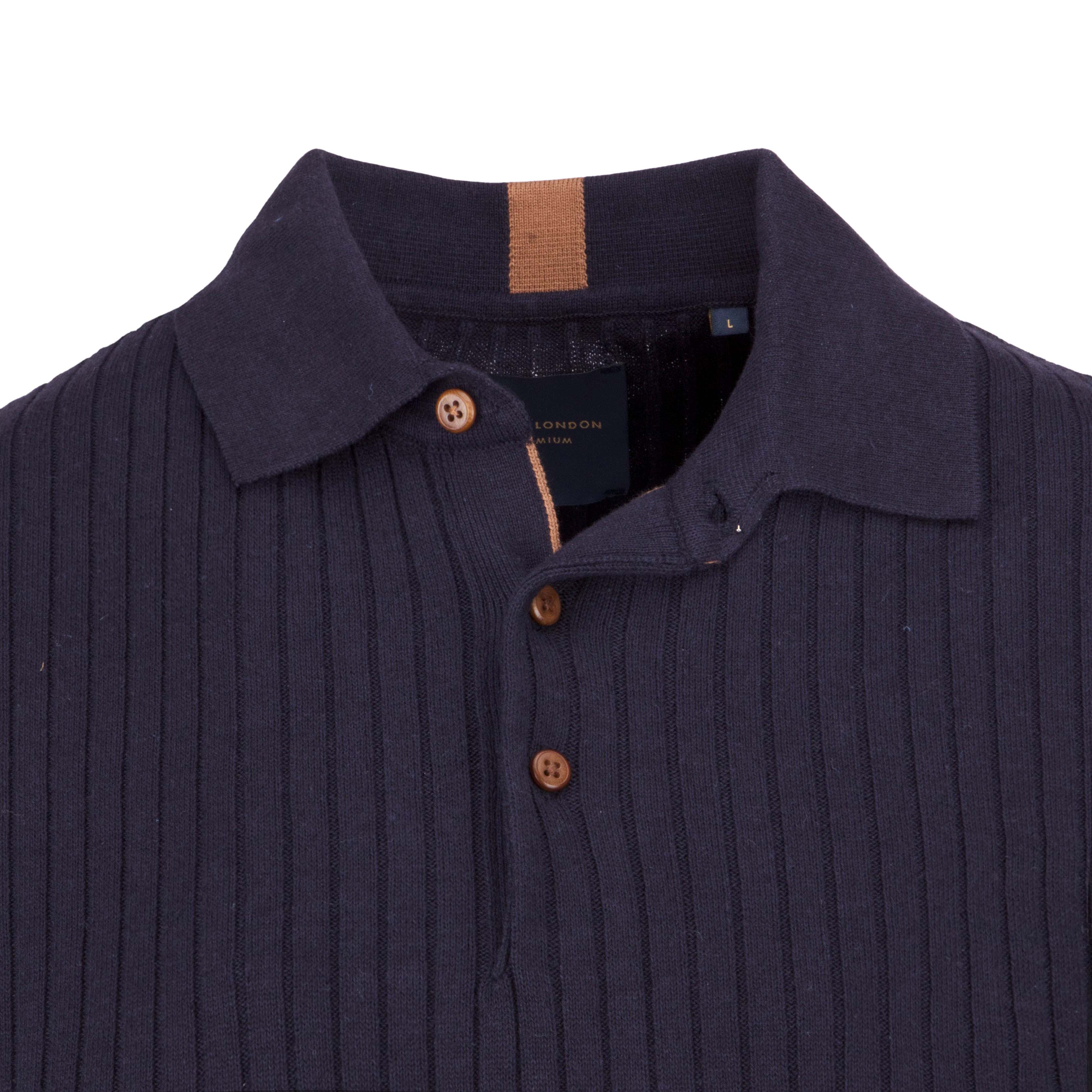 Knitted rib polo