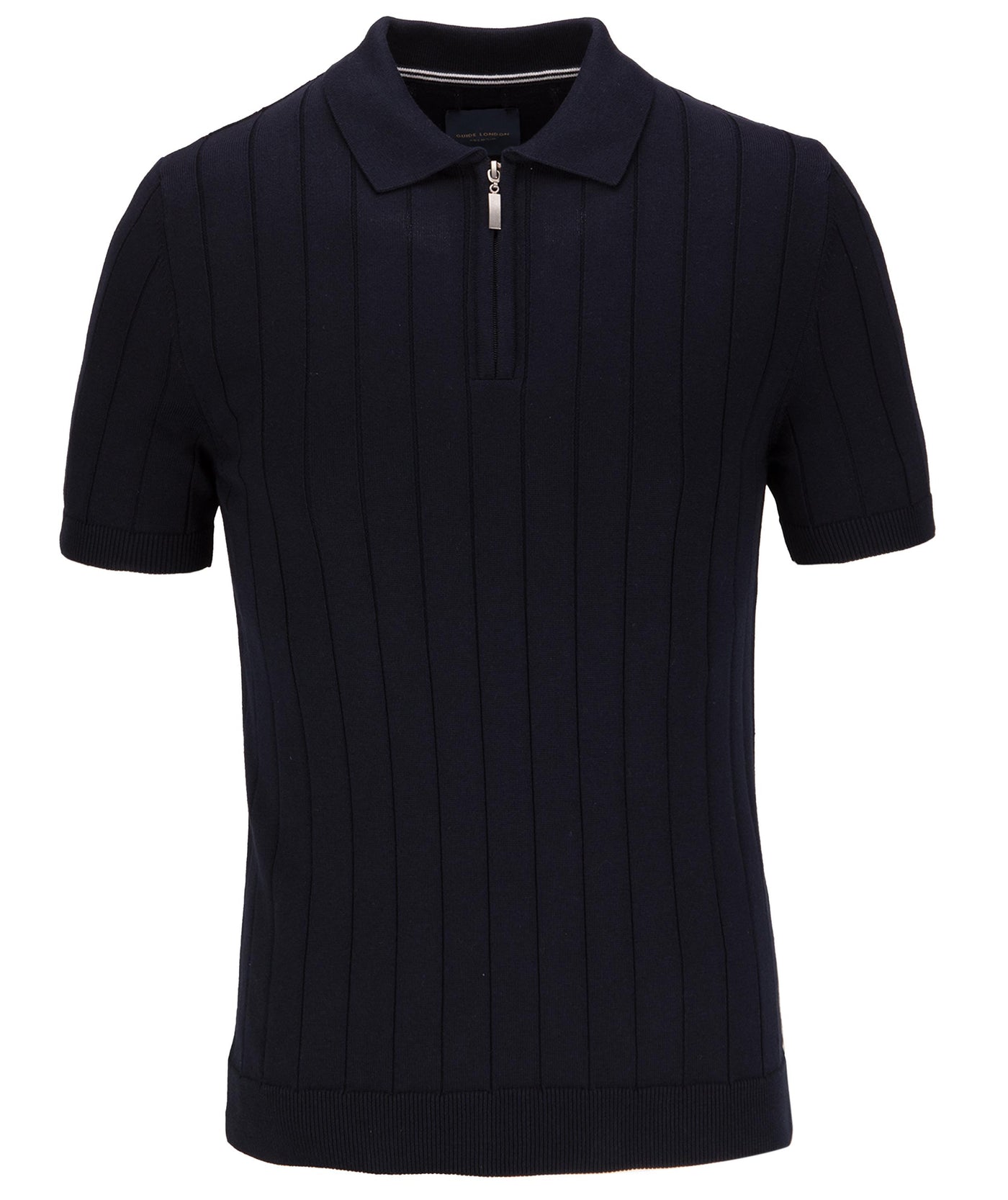 Short Sleeve Wide Rib Knitted Polo