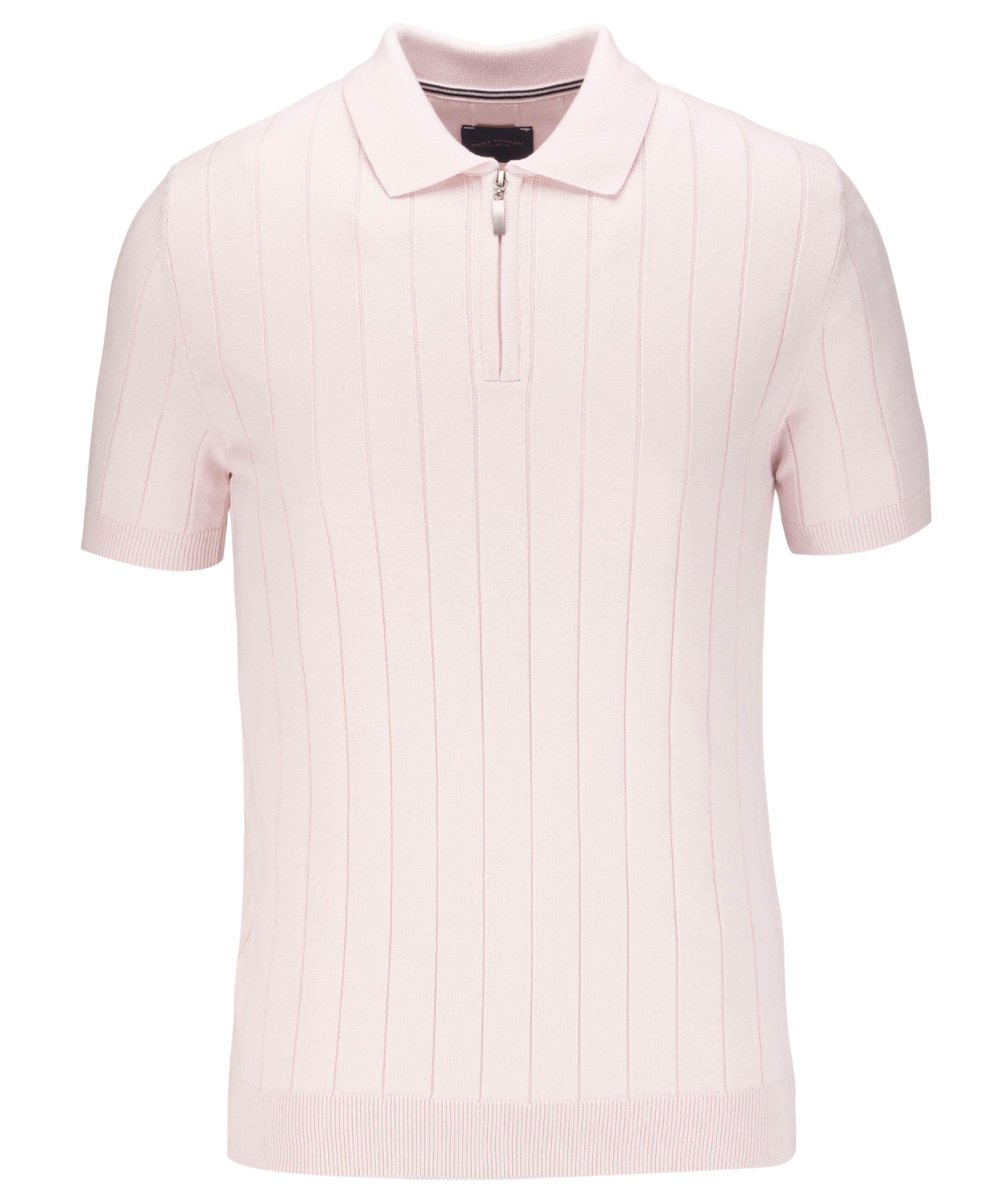 Short Sleeve Wide Rib Knitted Polo