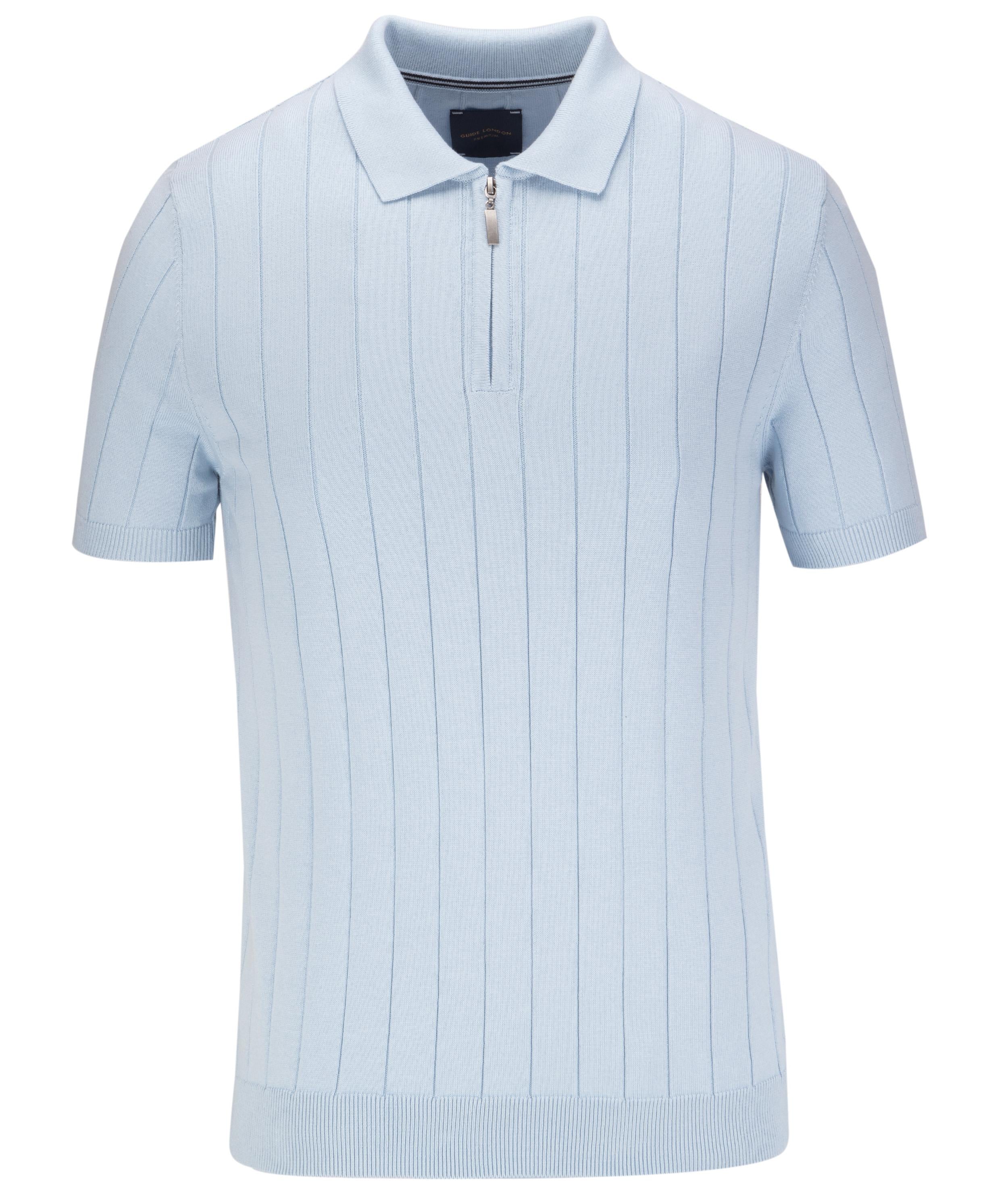 Short Sleeve Wide Rib Knitted Polo