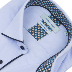 Long Sleeve Panelled Collar End on End Shirt