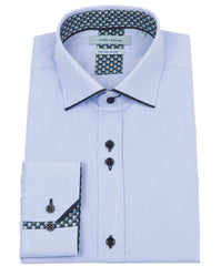 Long Sleeve Panelled Collar End on End Shirt