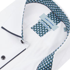 Long Sleeve Panelled Collar End on End Shirt