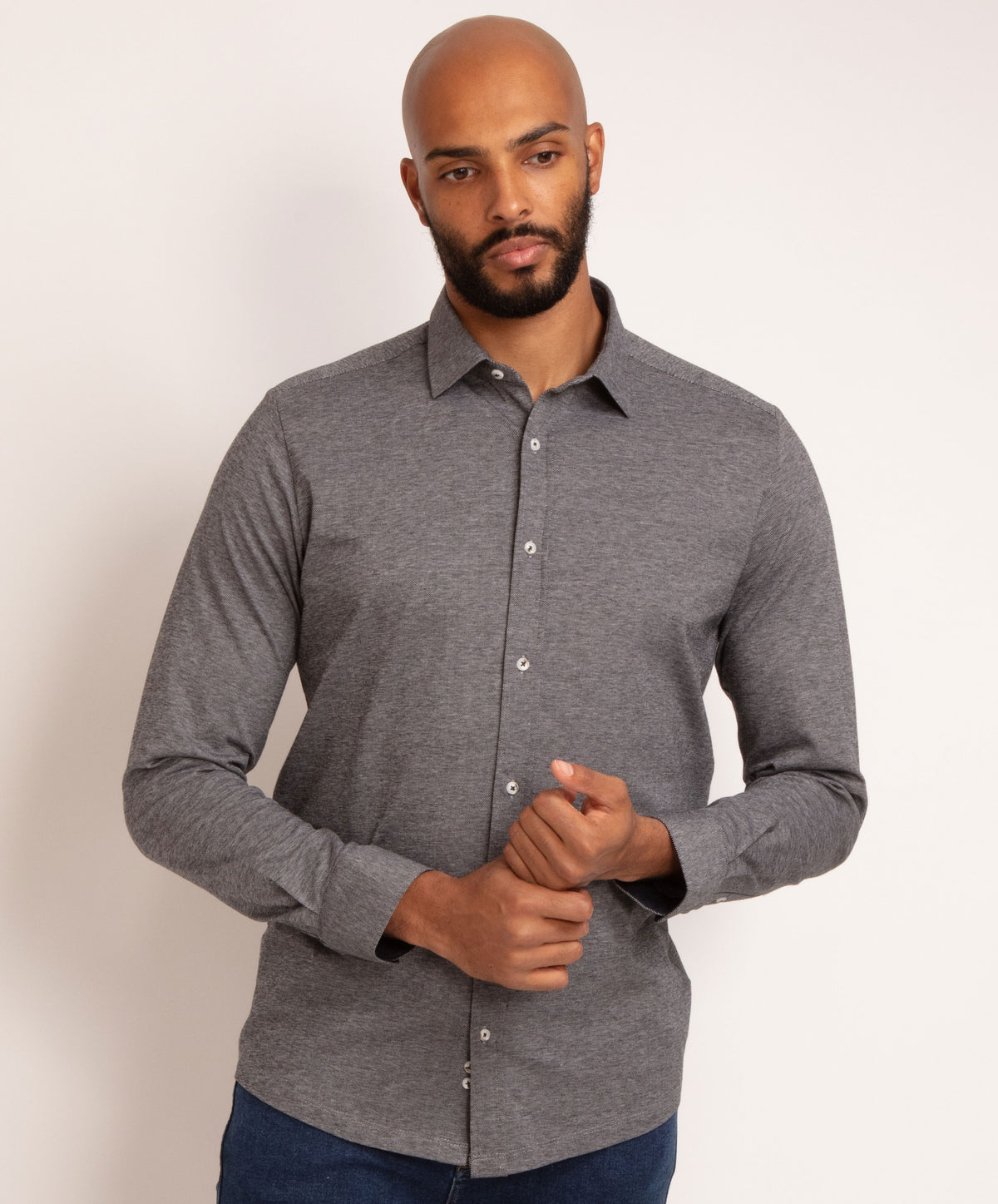 Long Sleeve Piquet Jersey Shirt