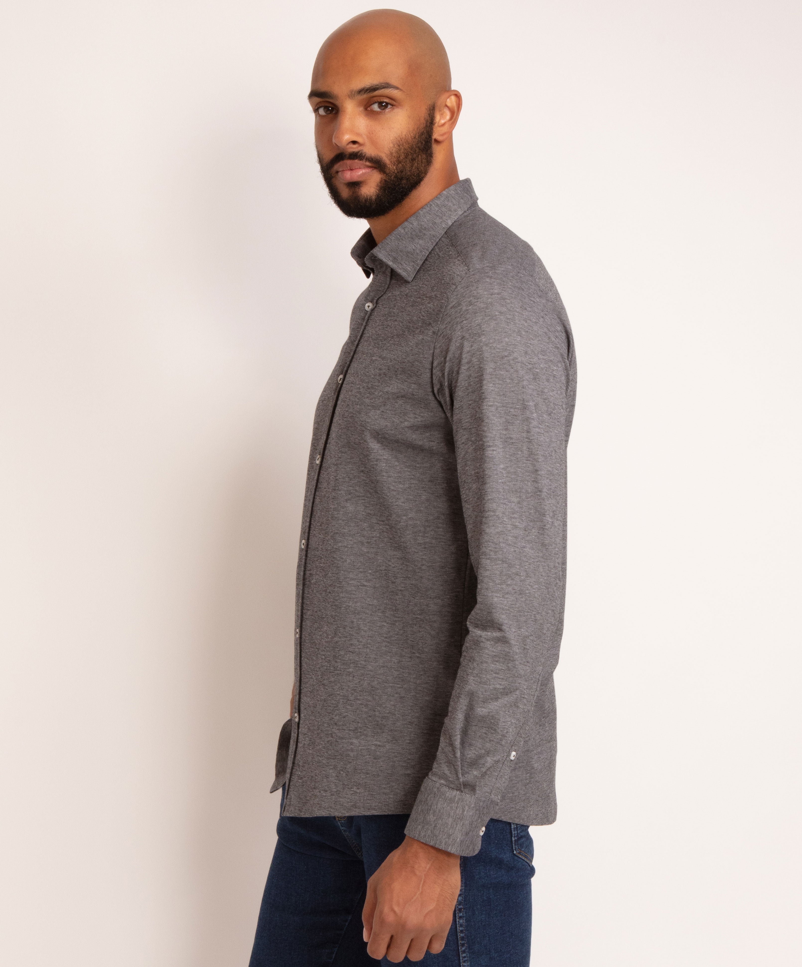 Long Sleeve Piquet Jersey Shirt