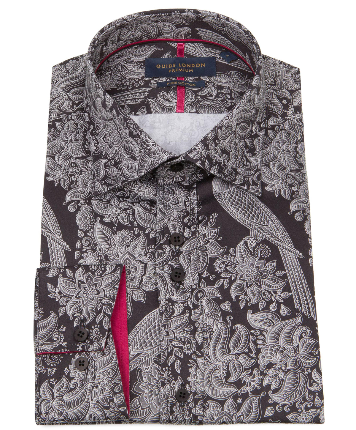 Long Sleeve Stencil Bird Print Shirt