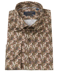 Mens Long Sleeve 70s Inspired Print Shirt