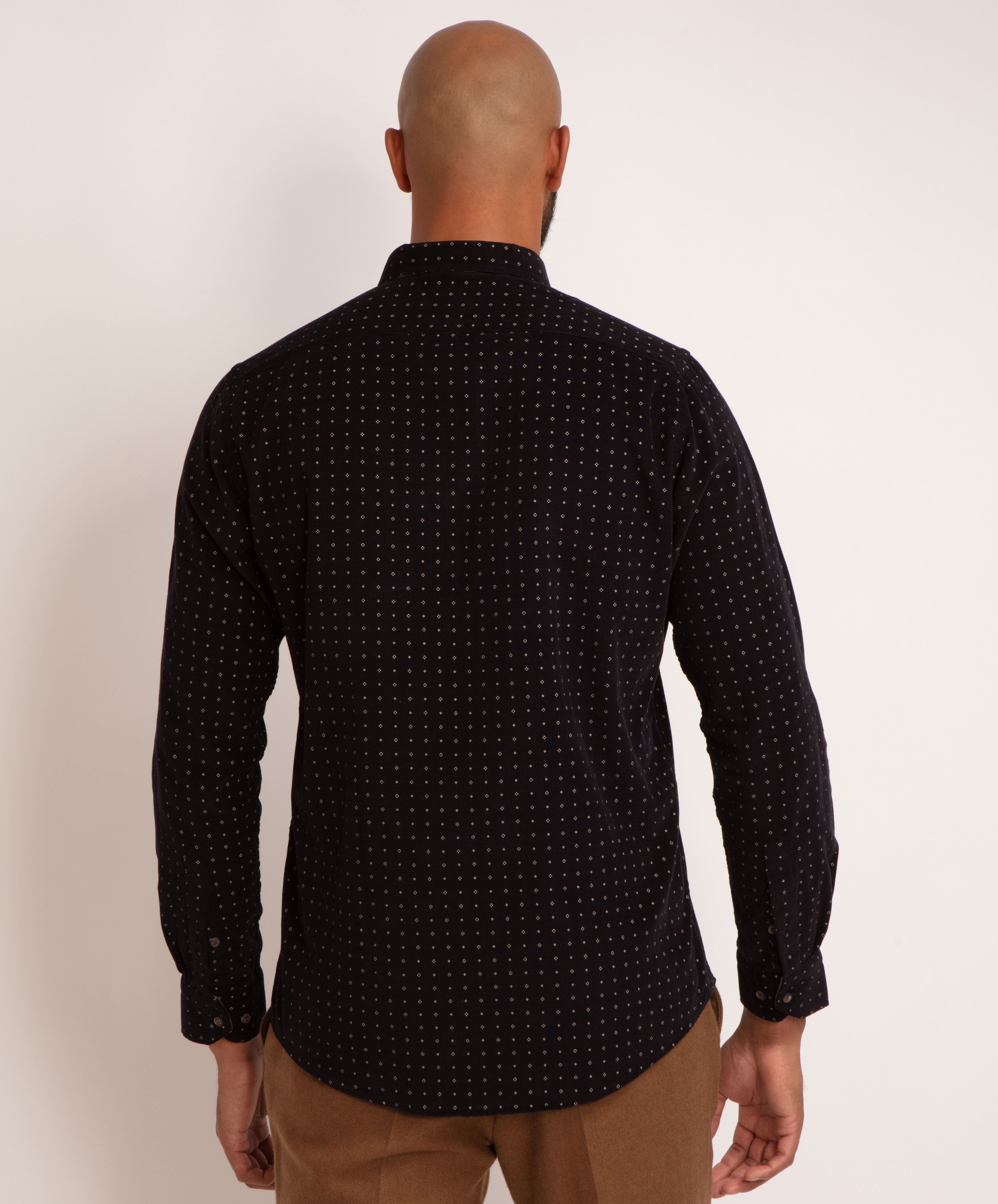 Long Sleeve Corduroy Print Shirt