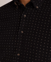 Long Sleeve Corduroy Print Shirt