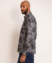 Long Sleeve Rectangle Print Flock Shirt