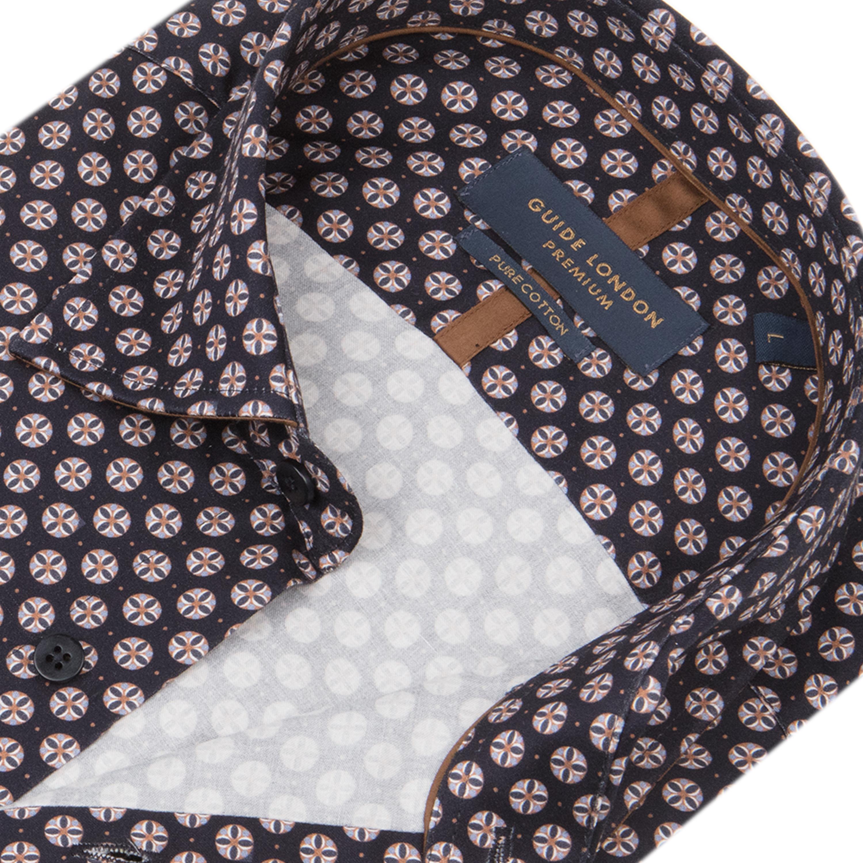 Long Sleeve Emblem Print Shirt