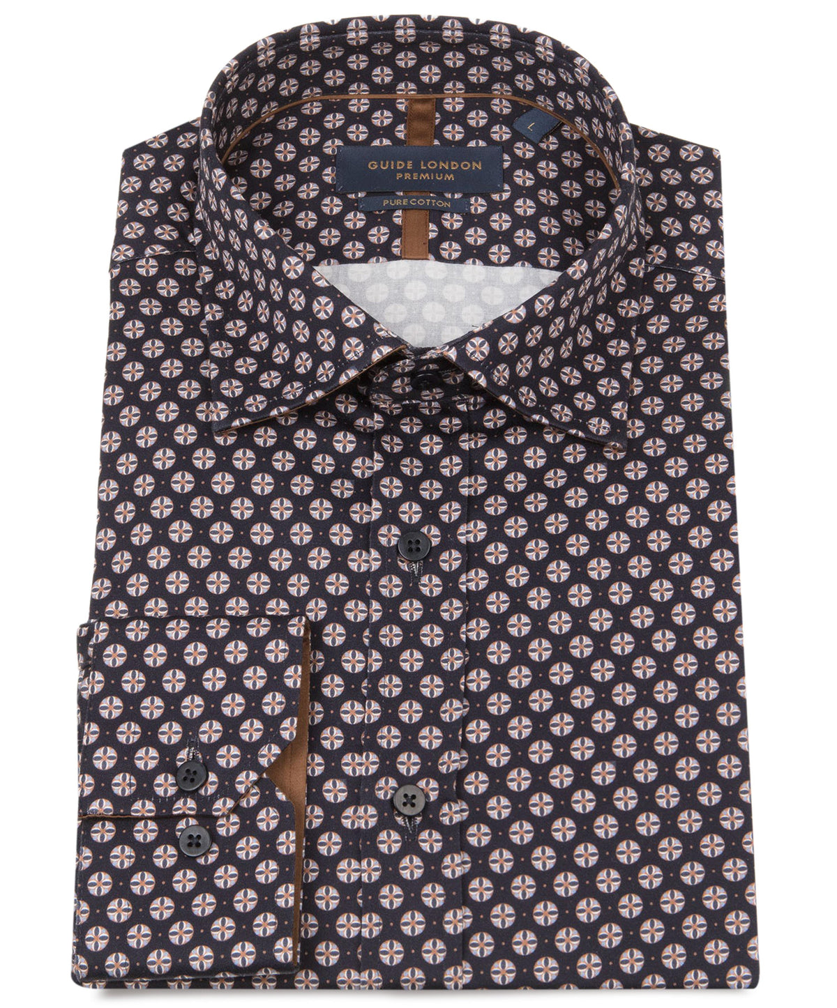Long Sleeve Emblem Print Shirt