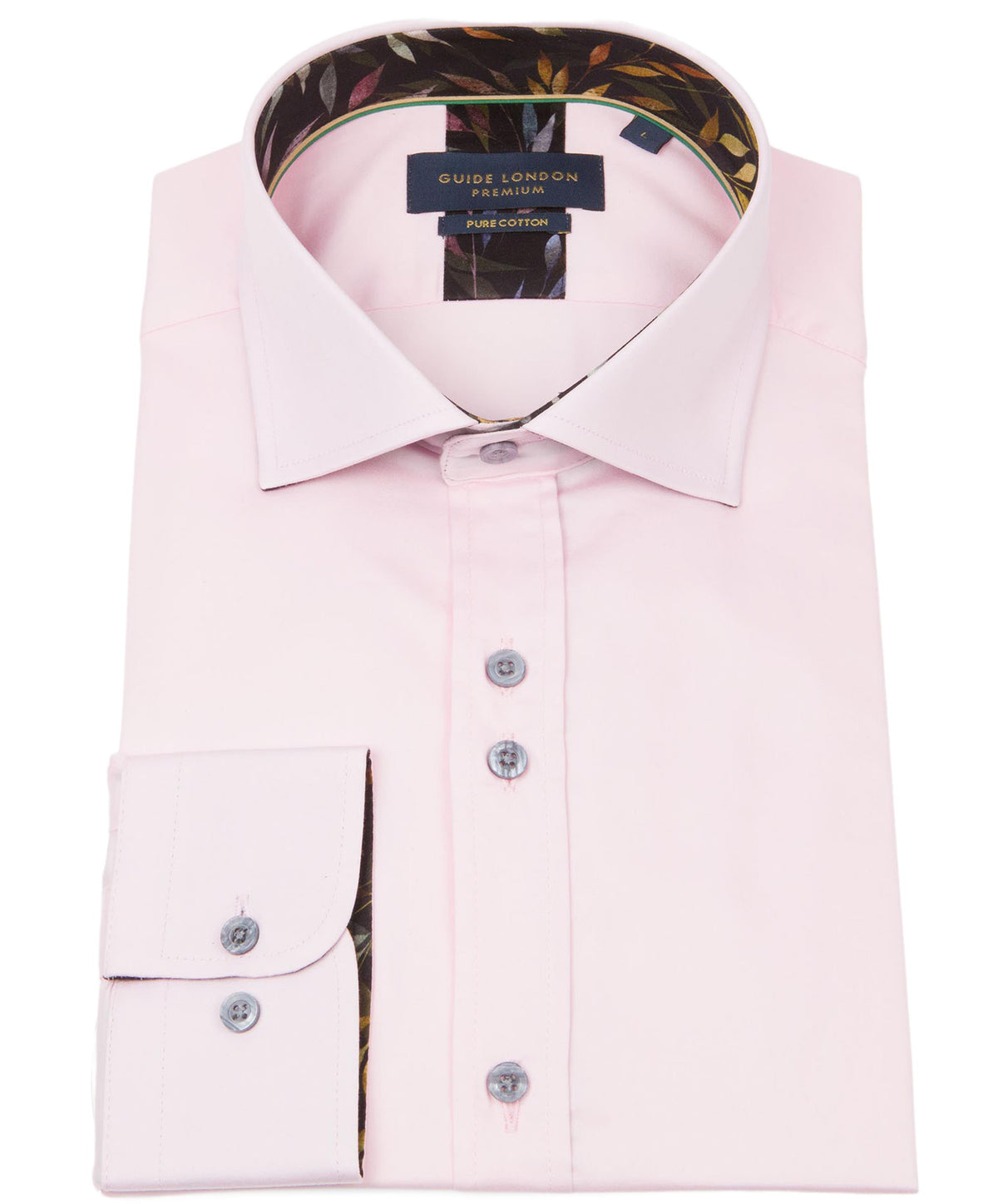 Long Sleeve Double Button Leaf Collar Shirt