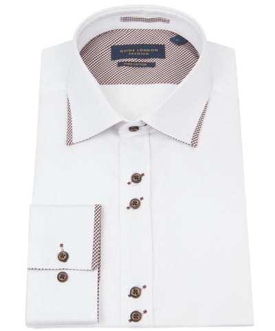 Long Sleeve Gingham Detail Shirt