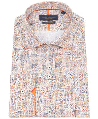 Long Sleeve Distressed Fan Print Shirt