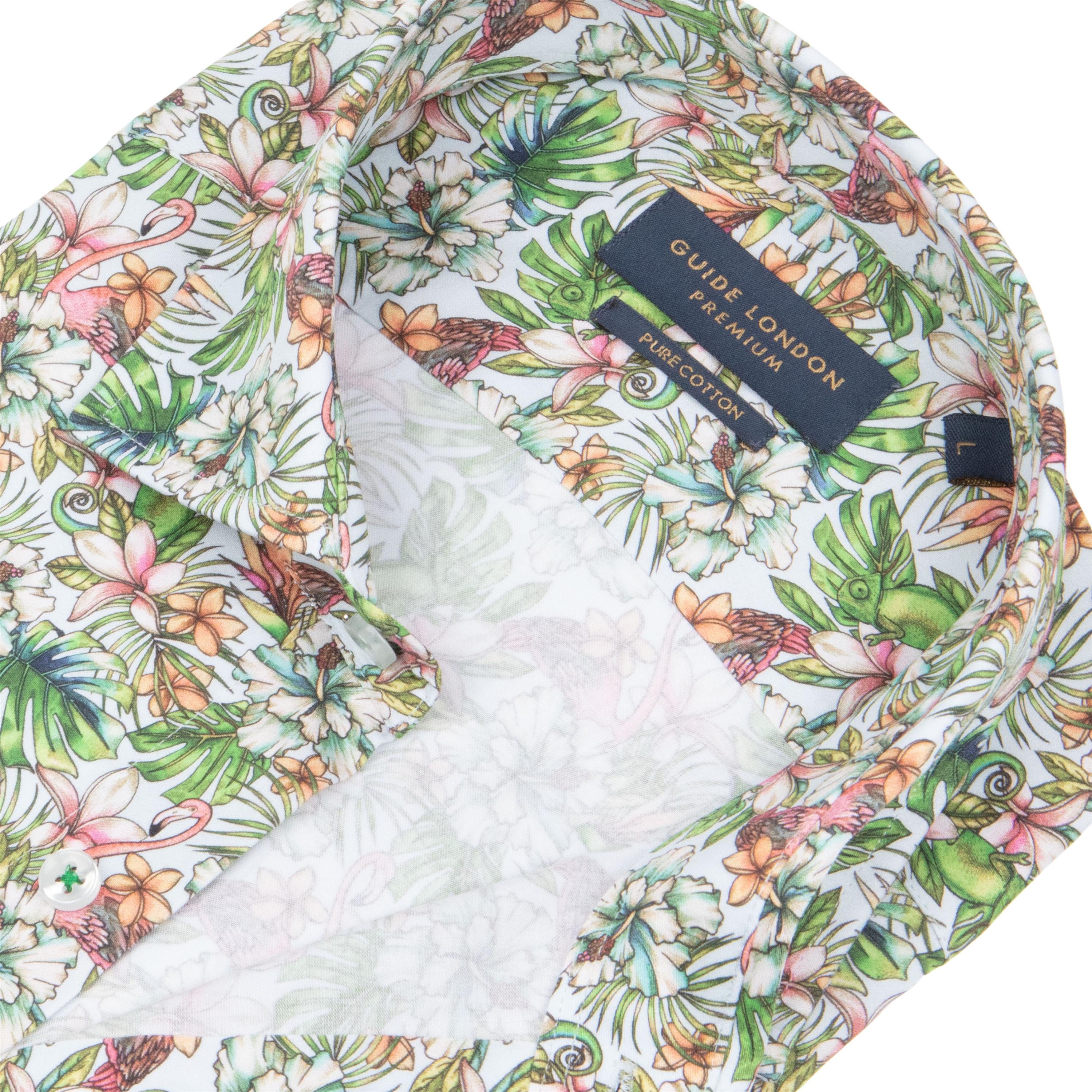 Long Sleeeve Japanese Garden Print Shirt