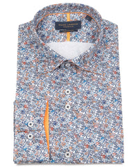 Long Sleeve Small Floral Print Shirt