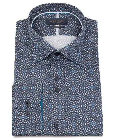 Long Sleeve Varied Micro Dot Print Shirt