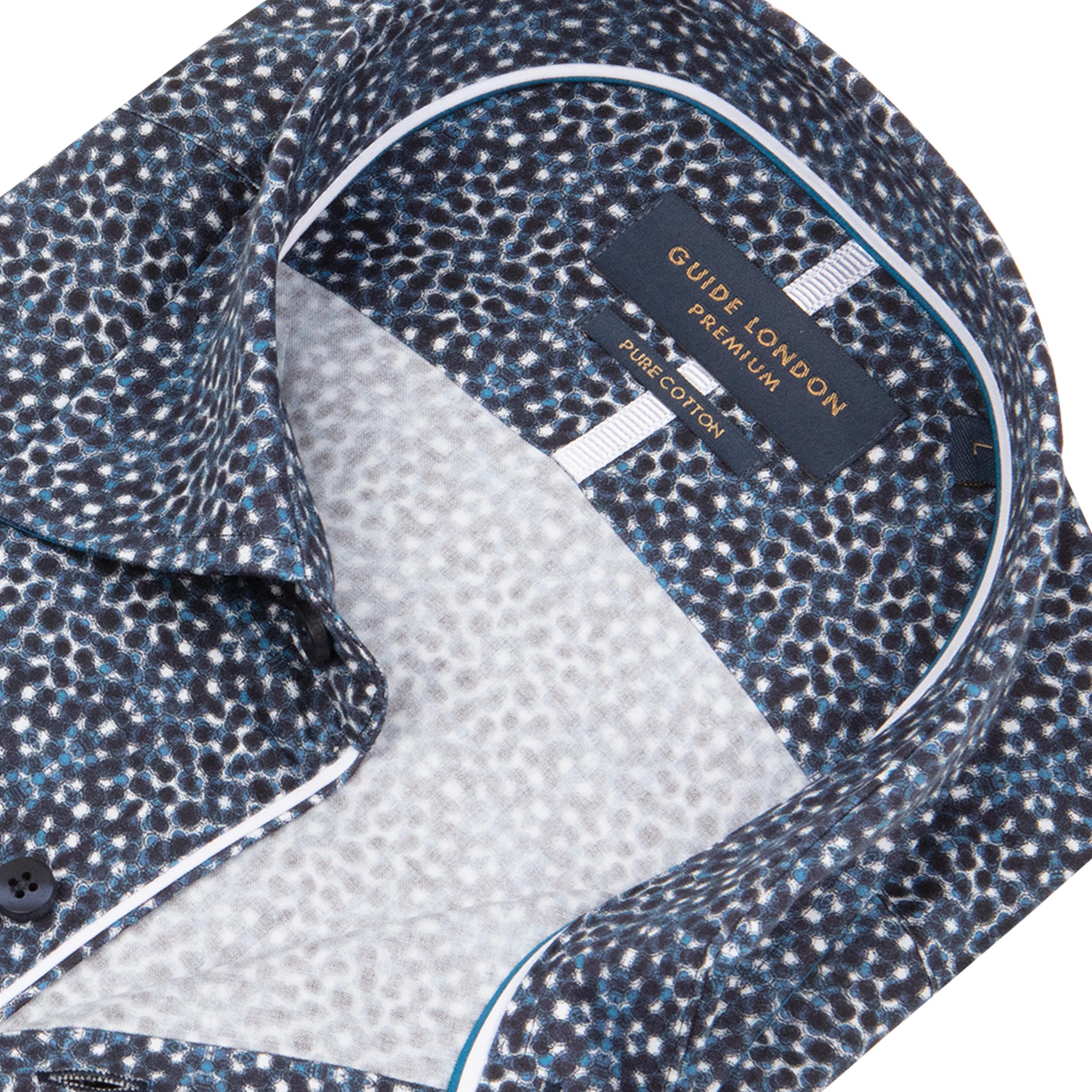 Long Sleeve Varied Micro Dot Print Shirt
