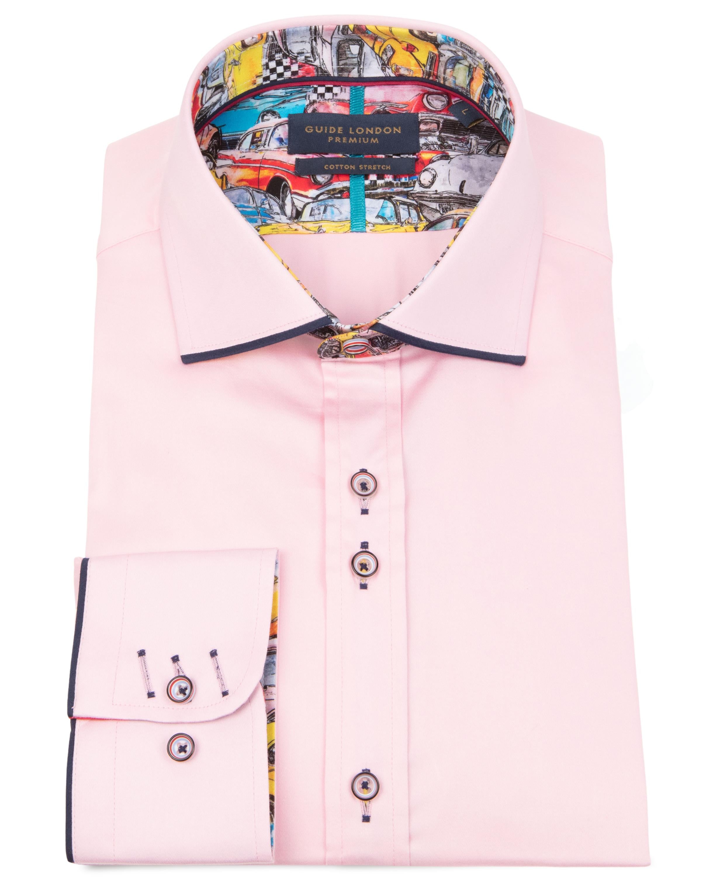 Long Sleeve Vibrant Solid Colour Detail Shirt