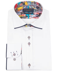 Long Sleeve Vibrant Solid Colour Detail Shirt